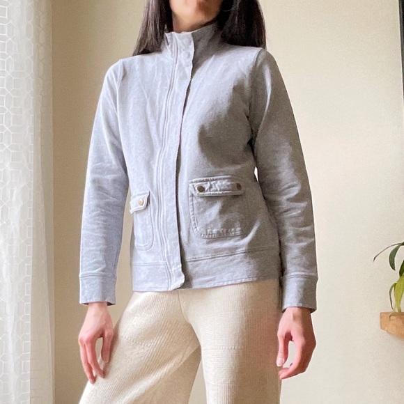 Cotton stretch zip up lightweight sweatshirt - Picture 3 of 14